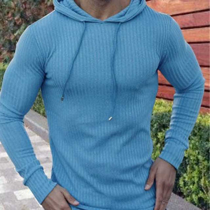 saferido      -shop mens clothing styles Men's Muscle Fitness Spring and Autumn Slim Training Clothes Knitted Long-Sleeved Hoodie Pullover Jacket