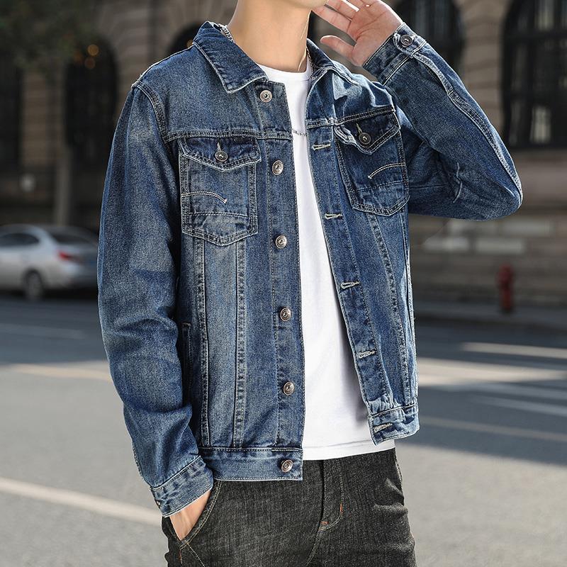 saferido      -shop men’s fashion Denim Coat Men's New Korean Style Trendy Ruan Shuai Flying Jacket Men's Autumn plus Size Fat Men's Top