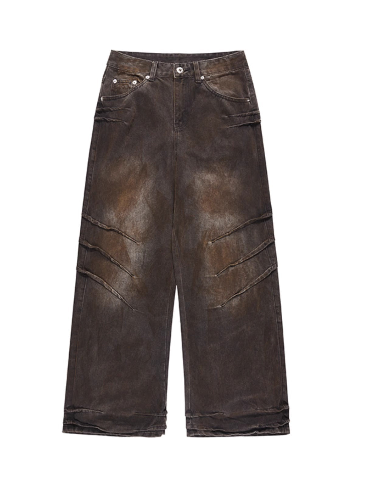 American high street design, old and dirty wasteland style jeans for men, new loose niche straight pants for spring