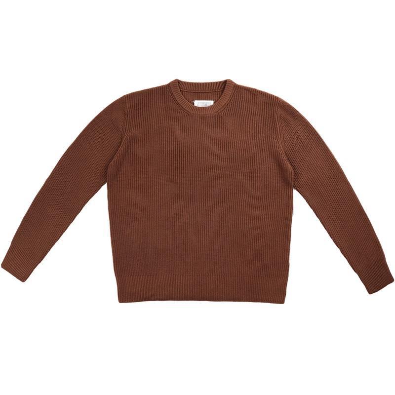 saferido      -shop mens fall fashion Wool Sweater Autumn and Winter Thickened round Neck Pullover Loose Fashion Short Sleeve Trendy Apricot Brown Two-Color Men and Women