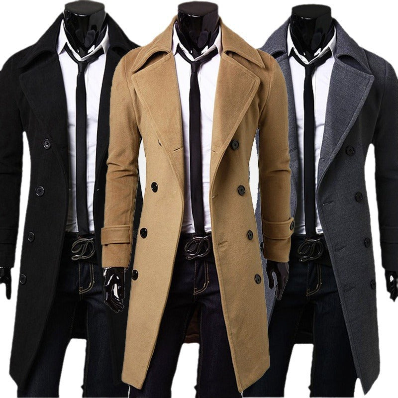 saferido      -shop mens winter fashion New Men's Double-Breasted Woolen Trench Coat Mid-Length Slim Casual Woolen Coat [M-4XL]]