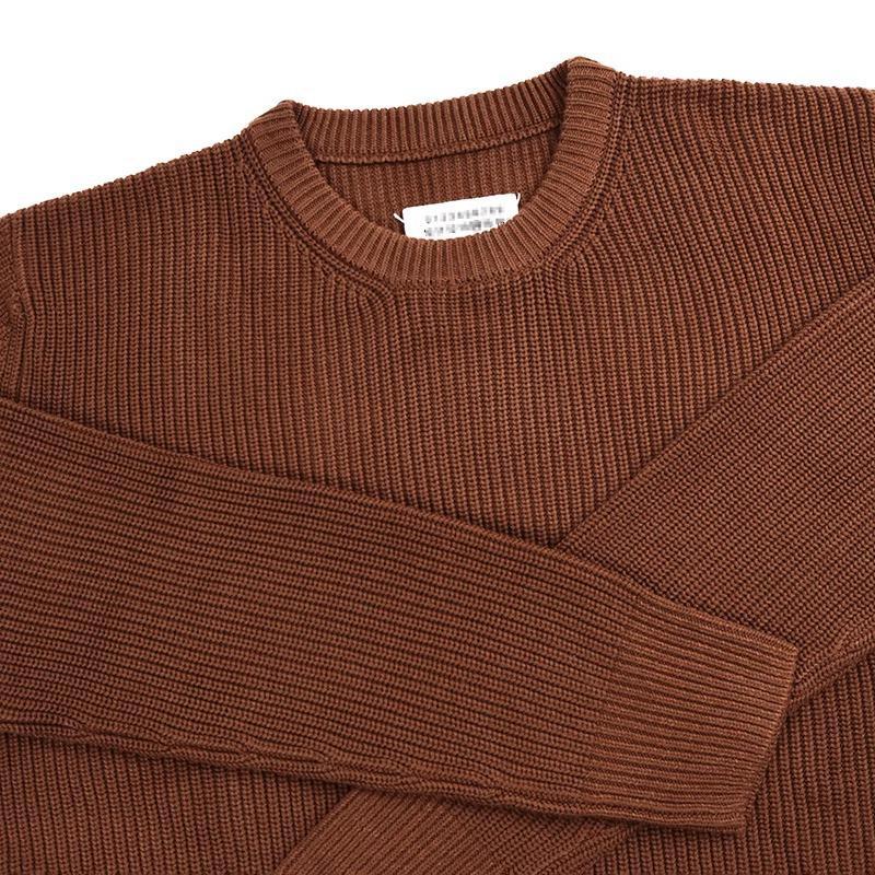 saferido      -shop mens fall fashion Wool Sweater Autumn and Winter Thickened round Neck Pullover Loose Fashion Short Sleeve Trendy Apricot Brown Two-Color Men and Women