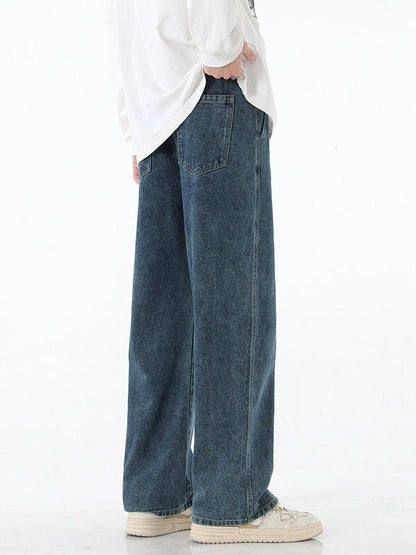 American fashion brand jeans men summer new loose straight casual pants trousers boys wide leg pants