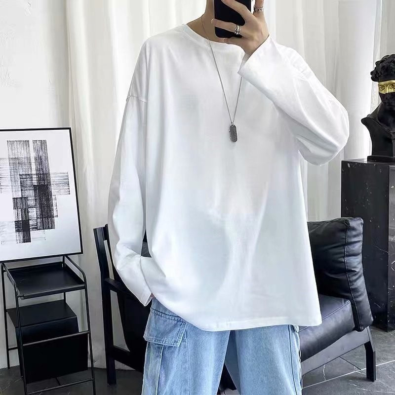 saferido 90s streetwear Straight Jeans Men's Spring and Autumn Japanese Men's Washed Blue Loose Wide-Leg Casual Ankle-Tied Pants Men's