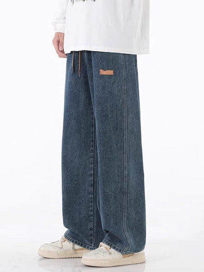 American fashion brand jeans men summer new loose straight casual pants trousers boys wide leg pants