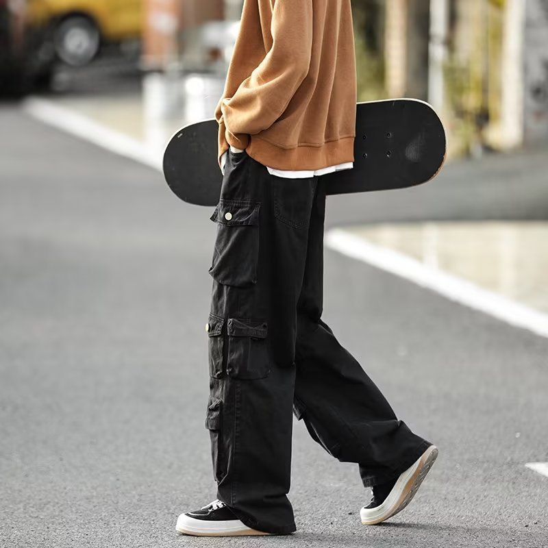 saferido 2000s fashion American Style Charging Pants Men's Spring and Autumn New High Street Vintage Functional Wind Tooling Casual Trousers