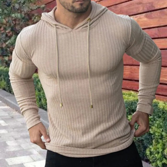 saferido      -shop mens clothing styles Men's Muscle Fitness Spring and Autumn Slim Training Clothes Knitted Long-Sleeved Hoodie Pullover Jacket