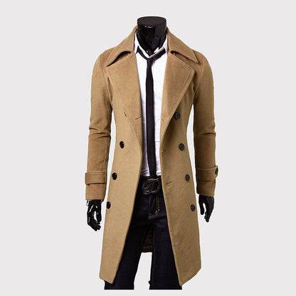 saferido      -shop mens winter fashion New Men's Double-Breasted Woolen Trench Coat Mid-Length Slim Casual Woolen Coat [M-4XL]]