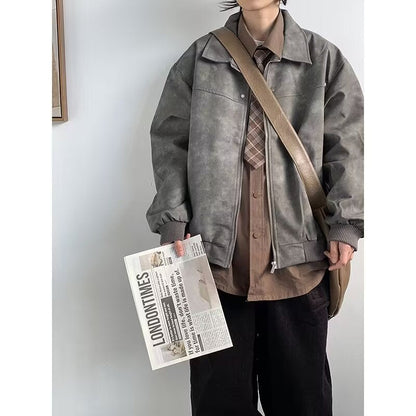 saferido outfit inspo 2024 American High Street Niche Lapel Jacket Men's and Women's Retro Loose All-Match Trendy Casual Jacket