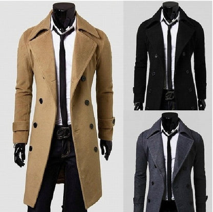 saferido      -shop mens winter fashion New Men's Double-Breasted Woolen Trench Coat Mid-Length Slim Casual Woolen Coat [M-4XL]]