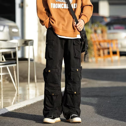 saferido 2000s fashion American Style Charging Pants Men's Spring and Autumn New High Street Vintage Functional Wind Tooling Casual Trousers