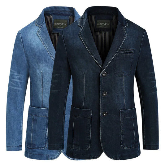 Men's Denim Suits Men's Cotton Denim Small Suit Slim Large Size Jacket Coat