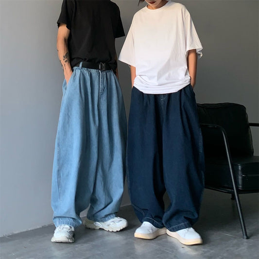 Wide Leg Cargo Pants Streetwear Baggy Jeans New Spring Autumn Men Korean Fashion Loose Straight Male Brand Clothing Black