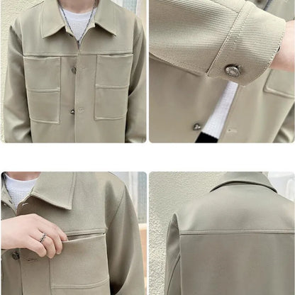 saferido Spring and Autumn Men's Bomber Jacket Casual Men's Outerwear Windbreaker Stand Collar Jacket Men's Workwear Jacket M-3XL