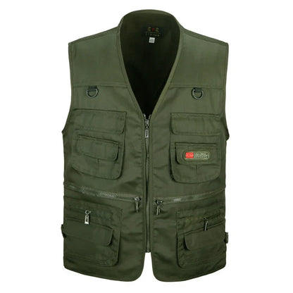 Men Cotton Multi Pocket Vest Summer New Male Casual Thin Sleeveless Jacket With Many Pockets Mens Photographer Baggy Waistcoat