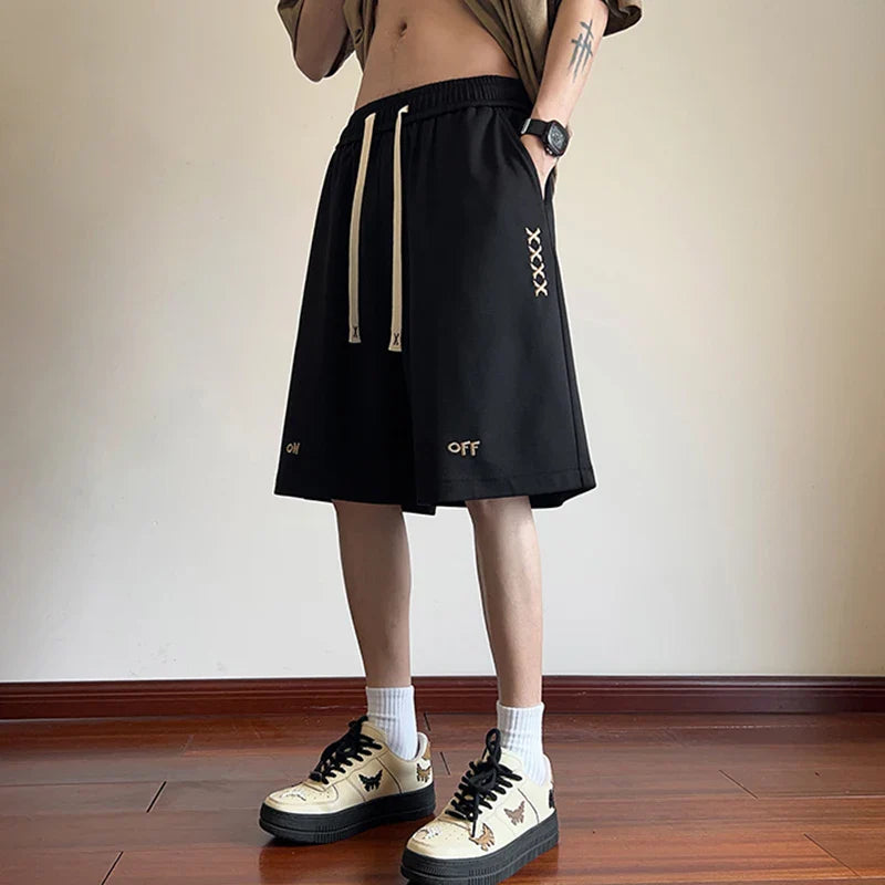 saferido Streetwear Men Embroidery Shorts Y2k 2024 Summer Casual Fashion Loose Sweatpants Gym Basketball Shorts Men Oversized Short Pants