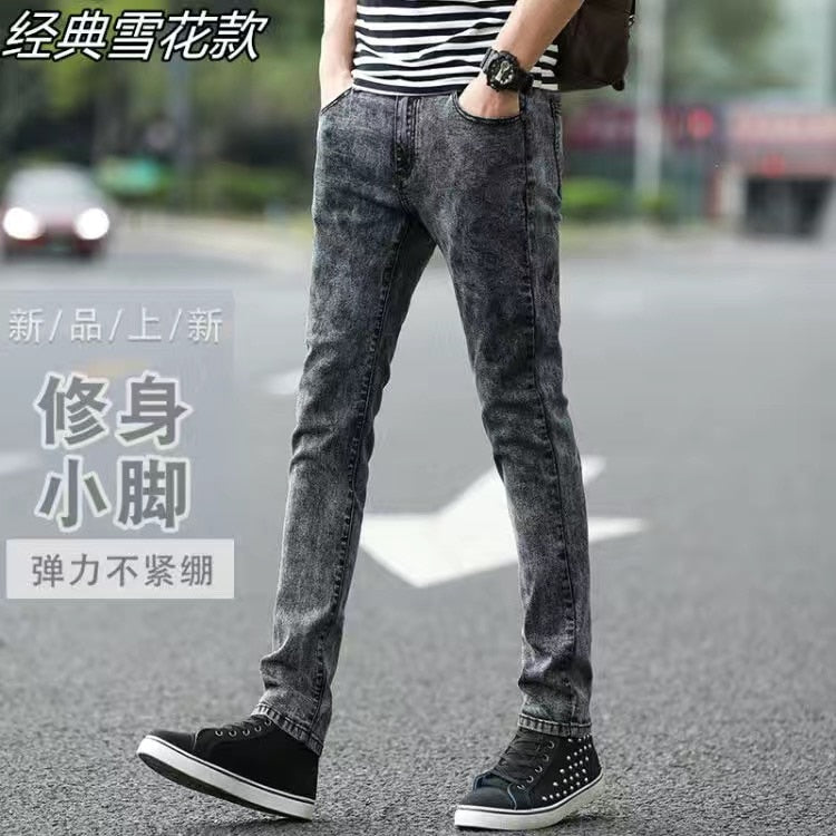 Straight Jeans Men High Waist Jean Spring Summer Boyfriend Jeans Streetwear Skinny Cacual Designer Long Denim Pants Trousers