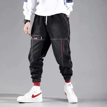 Fashion New Streetwear Hip Hop Cargo Pants Men's Jeans Elastic Harun Joggers In Autumn and Spring Men ClothIng