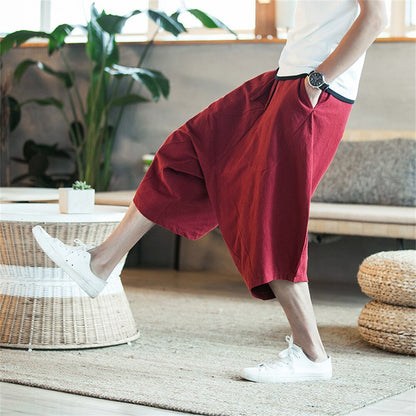 Summer New Men's Casual Shorts Fashion Herem Pants Cotton Linen Joggers Pants Male Vintage Chinese Style Sweatpants