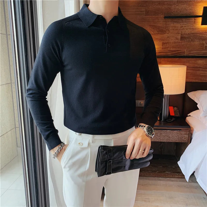 saferido  Ctton Brand Clothing Men Spring High Quality Pure Cotton Long Seeve POLO Shirts/Mae Slim Fit Leisure POLO Shirts Tops