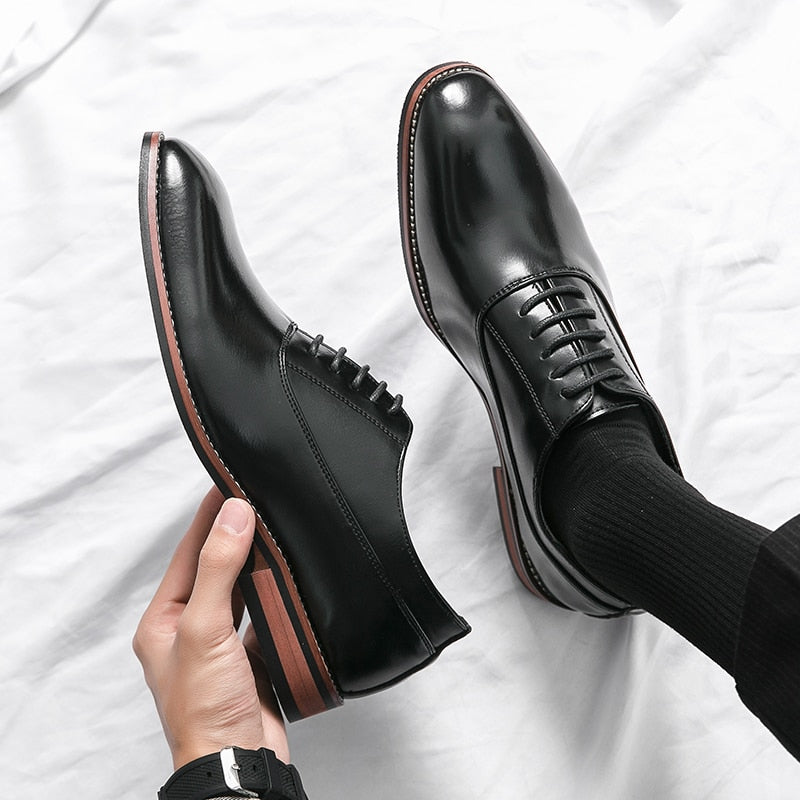 saferido Luxury High Quality Men Shoes Fashion Casual Shoes Male Pointed Oxford Wedding Leather Dress Shoes Men Gentleman Office Shoes