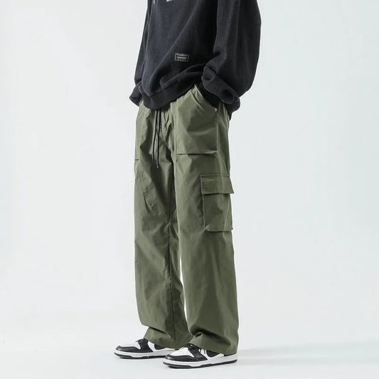 Men‘s Cargo Pants Multi Pocket Jogger Harlan Pants Men Elastic Waist Hip Hop Casual Trousers Large Size Sweatpants Black 5XL