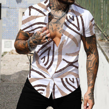 Summer Men's Short Sleeve Shirts 3D Printed Fashion Shirts Hawaiian Casual Shirts Oversized S-5XL