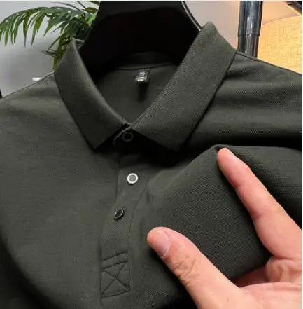 saferido Korean Style Men's Summer Casual Short Sleeves Polo Shirts/Male Slim Fit High Quality Solid Color Business Polo Shirts 4XL