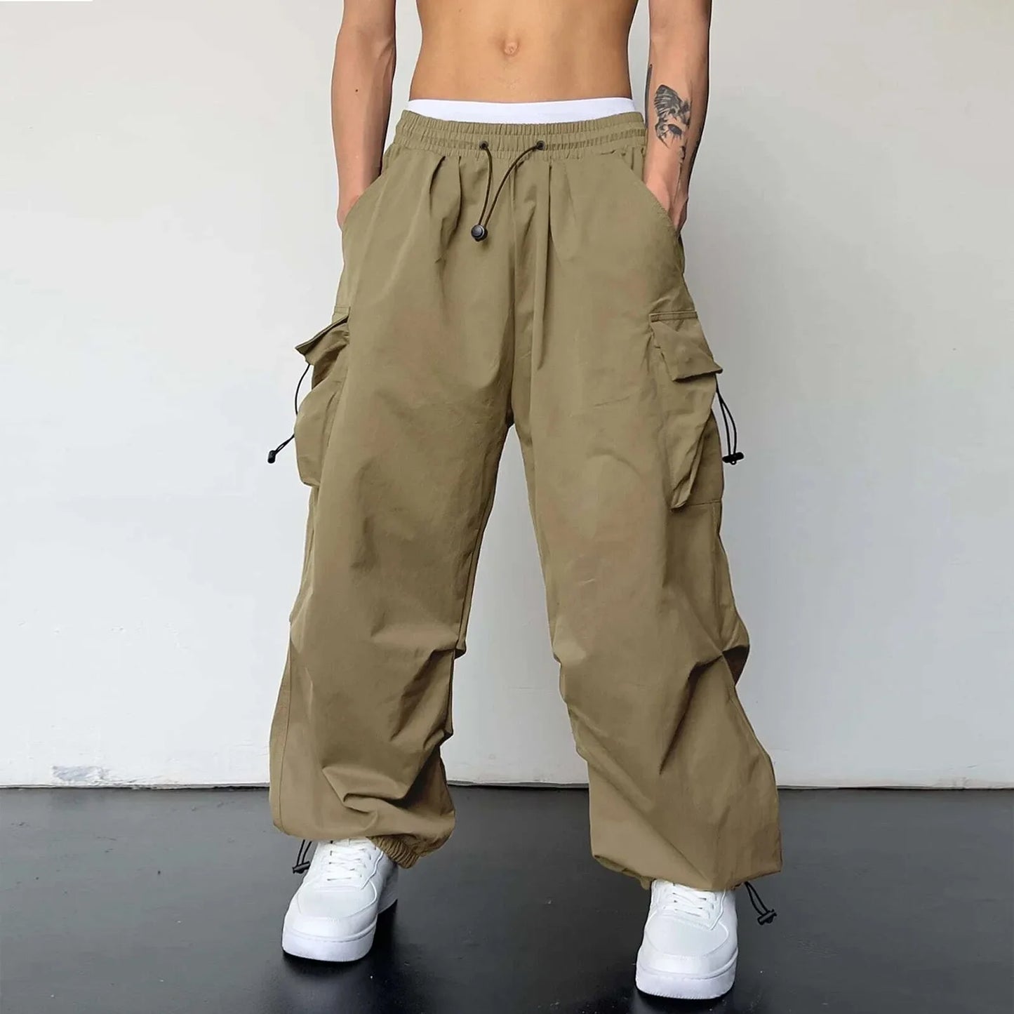 Y2k Men's Cargo Pants Multi Pocket Male Hiphop Overalls High Street Casual Trousers  Spring Summer New Pants Streetwear