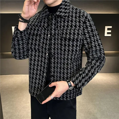 saferido Men Spring High Quality Striped Jackets/Male Slim Fit Lapel Casual Jackets  Clothing Casual Streetwear Top 3XL-M