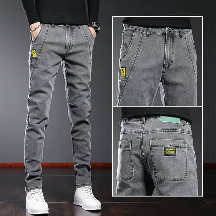 Straight Jeans Men High Waist Jean Spring Summer Boyfriend Jeans Streetwear Skinny Cacual Designer Long Denim Pants Trousers