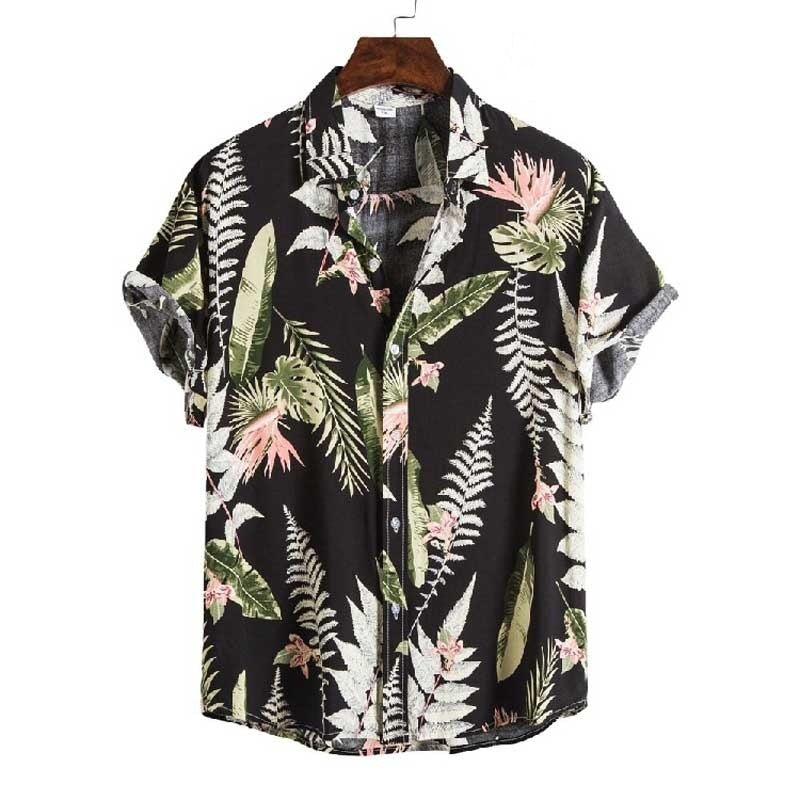 Summer Men For Shirt Holiday Fashion Beach Dot Print Short Sleeve Tops Aloha Clothing Streetwear Mens Hawaiian Shirts 5XL