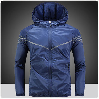 Men Thin Summer Waterproof jacket Sun Protection jacket Moutain Hiking Fishing Casual Windbreaker Quick Drying Sport Hooded Coat