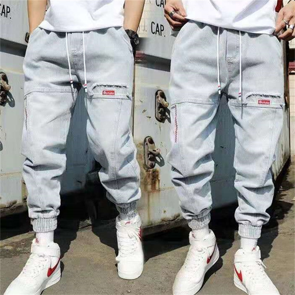 Fashion New Streetwear Hip Hop Cargo Pants Men's Jeans Elastic Harun Joggers In Autumn and Spring Men ClothIng