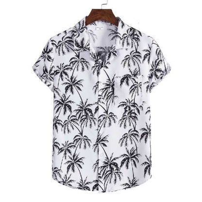 Summer Men For Shirt Holiday Fashion Beach Dot Print Short Sleeve Tops Aloha Clothing Streetwear Mens Hawaiian Shirts 5XL