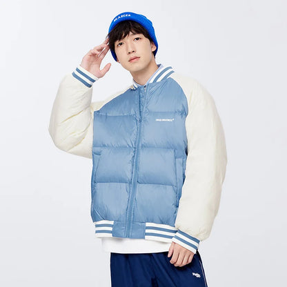 Semir Down Jacket Men Oversize College Style Baseball Collar Jacket Winter New Sports Raglan Top Coat