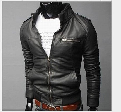 Brand New Men's  Motorcycle Leather Jacket Slim Men Leather Jacket Outer Wear Clothing For Male Garment Man Jackets