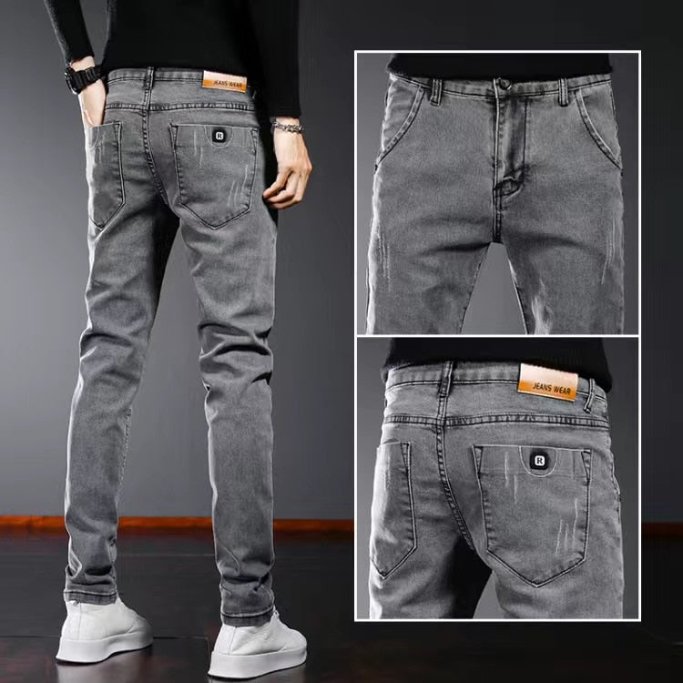 Straight Jeans Men High Waist Jean Spring Summer Boyfriend Jeans Streetwear Skinny Cacual Designer Long Denim Pants Trousers