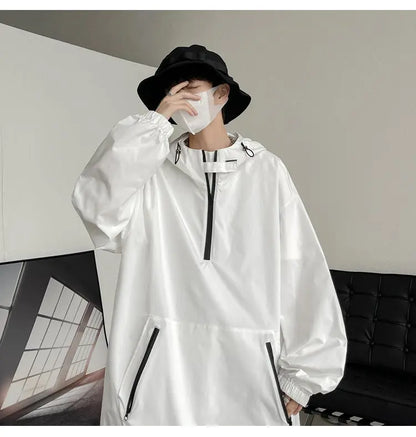 saferido Harajuku Loose Fitting Man Hoodie Men's Korean Style Clothes Outerwear Men's Coats Models 2024 Hooded Jackets Original Clothing