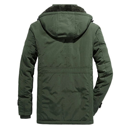 Men's Winter Jacket Fleece Linning Outdoor Parka Coat Hooded Windbreaker Military Thick Warm Outerwear Big Size 6XL Multi-pocket