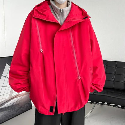 saferido Hooded Jackets Original Clothing Loose Fitting Men's Coats Models 2024 Man Hoodie Outerwear Korean Popular Clothes Style