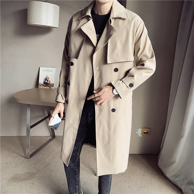 saferido  Clothing Men's Spring High Quality Business Trench Coats/Male Slim Fit Long Casual Windbreaker Jackets S-5XL