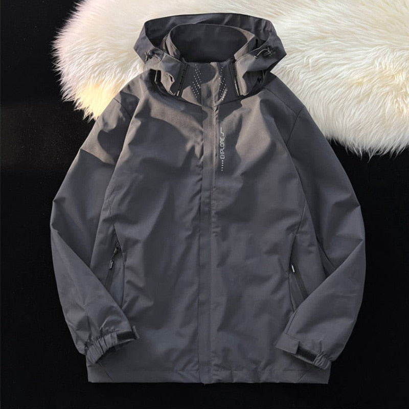 New Men's Jackets Autumn Windproof and Waterproof Zipper Solid Color Casual Loose Sports Hooded New Male Designer Clothing coat