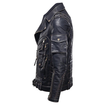 Winter Winter Mens Leather Jacket Men Fashion Motorcycle PU Leather Jacket Cool Zipper Pockets Leather Coats Clothing