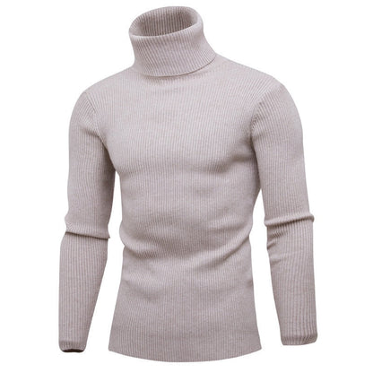 New Autumn Winter Turtleneck Sweater Men Solid Color Casual Knitted Pullovers Sweater Mens Slim Fit Pullover Mens Clothing