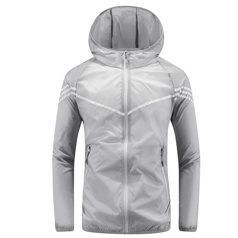 Men Thin Summer Waterproof jacket Sun Protection jacket Moutain Hiking Fishing Casual Windbreaker Quick Drying Sport Hooded Coat