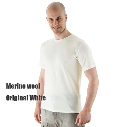 100% Superfine Merino Wool T shirt Men's Base Layer Shirt Wicking Breathable Quick Dry Anti-Odor No-itch USA Size