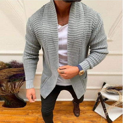 Men Striped Casual Knitting Cardigan Spring Autumn V-Neck Solid Long Sleeve Male Sweater Daily Style Streetwear Tracksuits