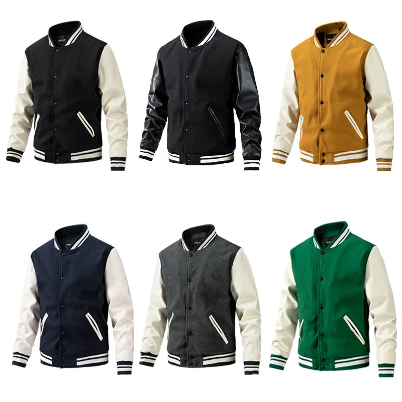 Baseball Jackets Men Autumn Winter Warm Thicken Men Jackets Windbreaker Coat US Baseball Uniform Casual Jacket Men Clothing