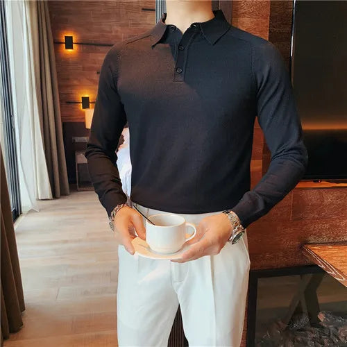 saferido  Ctton Brand Clothing Men Spring High Quality Pure Cotton Long Seeve POLO Shirts/Mae Slim Fit Leisure POLO Shirts Tops